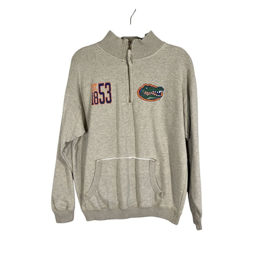 Retro Florida Gator Graphic Sweater Tan M College Football Sporty Academia 80s